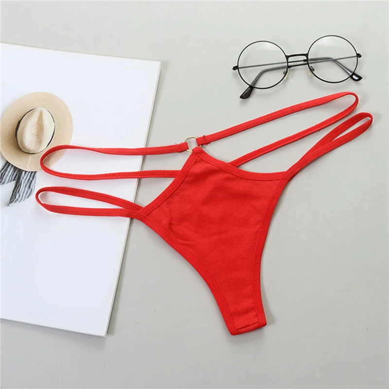 

1 Pcs Sexy Women G-String Cotton Panties Lingerie Thin Strap Hollow Soft Briefs Low Rise Thong Breathable Female Underwear