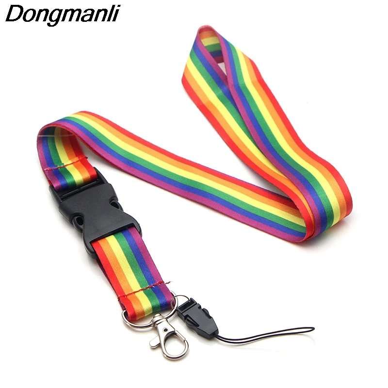 

PC1016 Rainbow Creative Lanyards Id Badge ID Card Pass Gym Mobile Badge Holder Lanyard Rope Chain Necklace