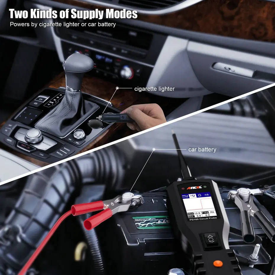 

Ancel PB100 Professional Diagnostic Tools 12V 24V Circuit Tester Resistance DC AC Voltag Test Electrical System Scanner For Car