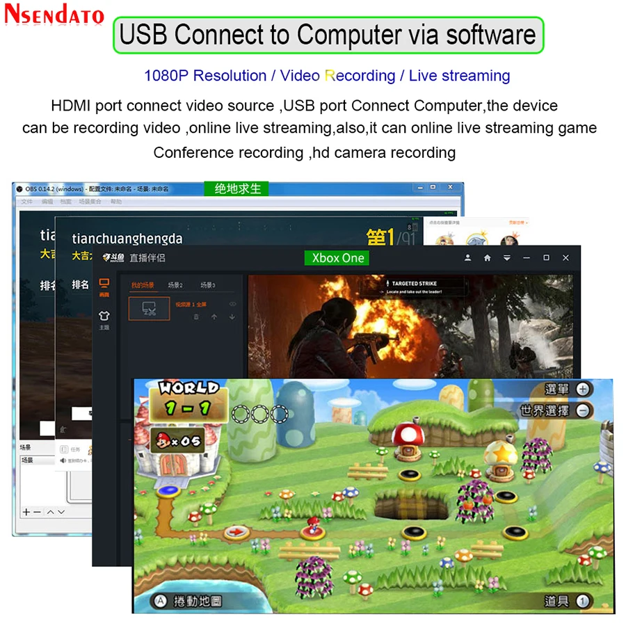 4K usb 2.0 HDMI видеорегистратор запись карта захвата адаптер с петлей аудио для PS4