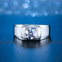 wholesale 100 real moissanite diamond rings for men platinum plated silver inlaid america moissanite stone