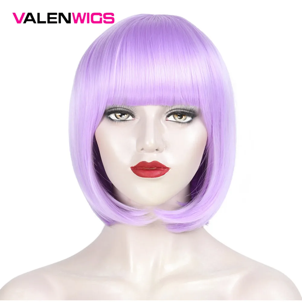 Женские прямые волосы в стиле БОБО Valenwigs парики из синтетического волокна с