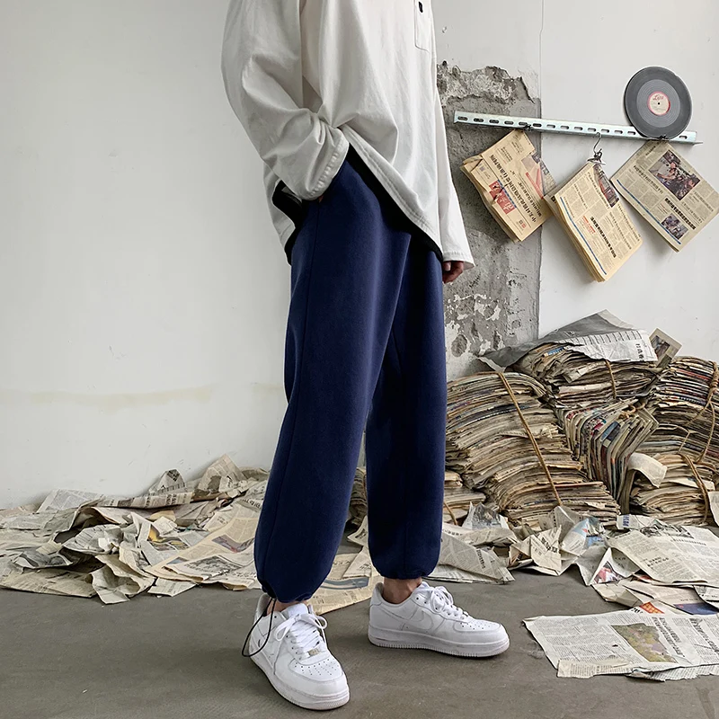 Мужские спортивные штаны модные однотонные повседневные брюки для бега уличная