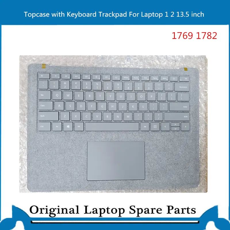 Montagem de Capa Original para Notebook Microsoft Surface 1782 Teclado com Mousepad Completo Prata Azul Teclado de substituição