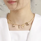 Ожерелье моя форма с именем на заказ для женщин и девушек с буквами инициала персонализированное ожерелье из нержавеющей стали с прозрачным цирконием ювелирные изделия в подарок Алиса