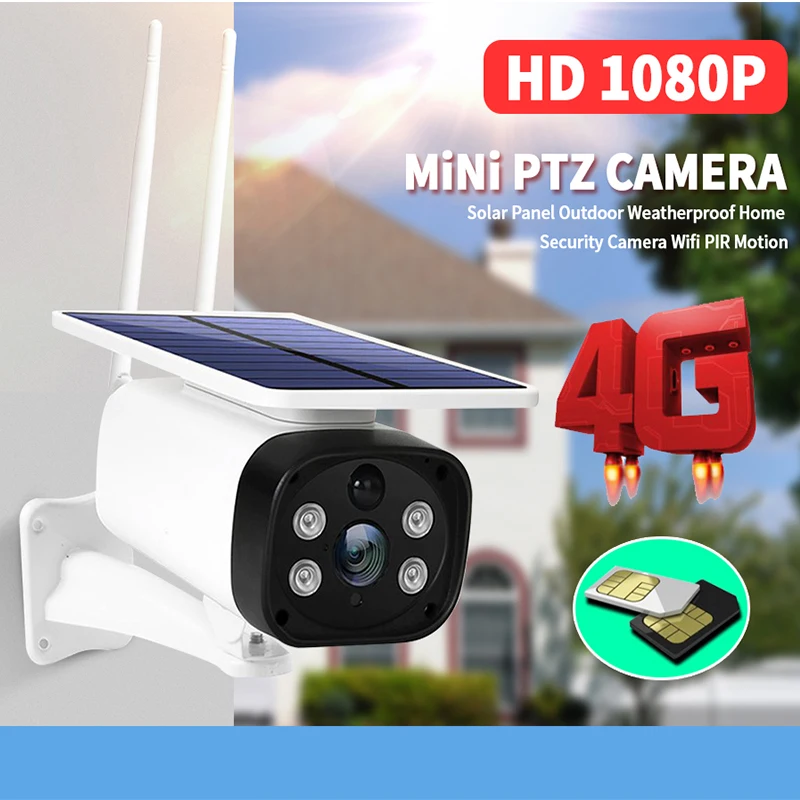 Камера видеонаблюдения 4G IP 1080P HD водонепроницаемая с ИК датчиком движения
