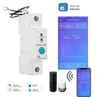 1P Din-рейка Wi-Fi умный измеритель энергии Потребляемая мощность кВтч измеритель автоматический выключатель таймер реле Вольтметр для умного дома