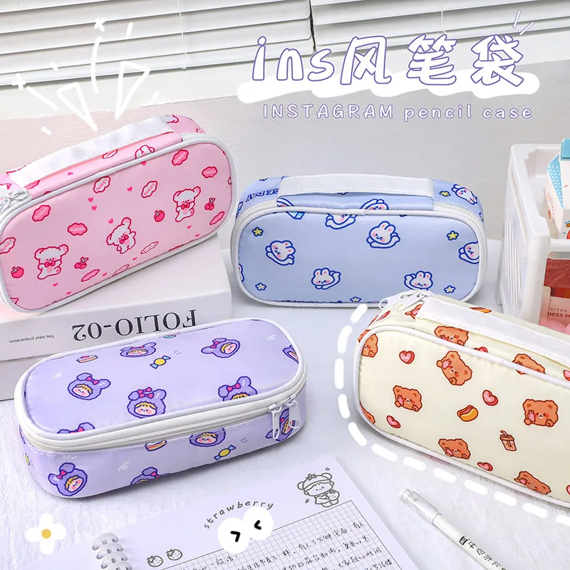 

Merch Korean Stationery Pencil Case Pencils Bag Kawaii Bag Stationery Back To School пенал Cute School Supplies