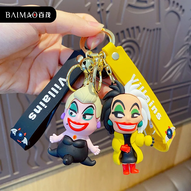 Cartoon Disney Funny Vicious Queen Keychain Trend Fashion Car Key Pendant The Mad Hatter Cute Bag Small Ornament Christmas Gifts | Игрушки и