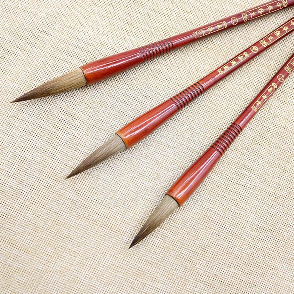 

Wooden Writing Brushes Wolf Hair Traditional Chinese Script Supply Couplets Regular Practice Painting Calligraphy Festival F1y7