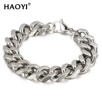 81213mm mens simple stainless steel curb cuban link chain bracelets for women unisex wrist jewelry gifts
