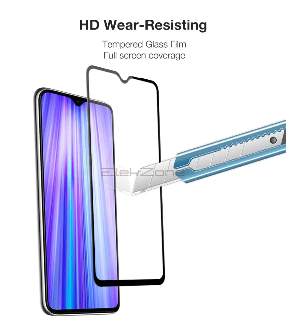 Screen Protector Tempered Glass For Xiaomi Redmi Note 8 Pro Edge Curved Protective Film | Мобильные телефоны и аксессуары
