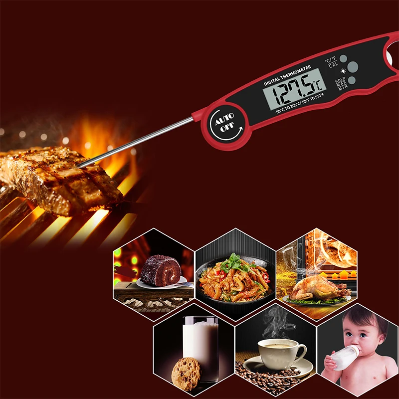 

Food Thermometer Digital Kitchen Thermometer Meat Water Milk Cooking Probe BBQ Electronic Oven Waterproof Kitchen Tools