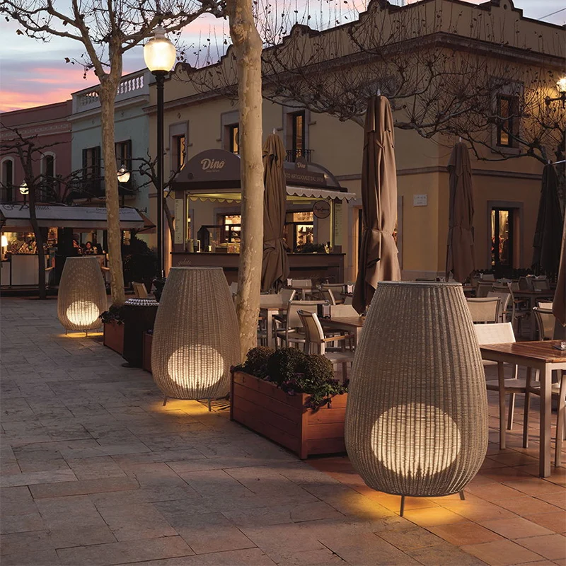 

Уличная лампа zq из ротанга, напольный светильник для виллы, сада, водонепроницаемая декоративная лампа для двора, газона в стиле ретро