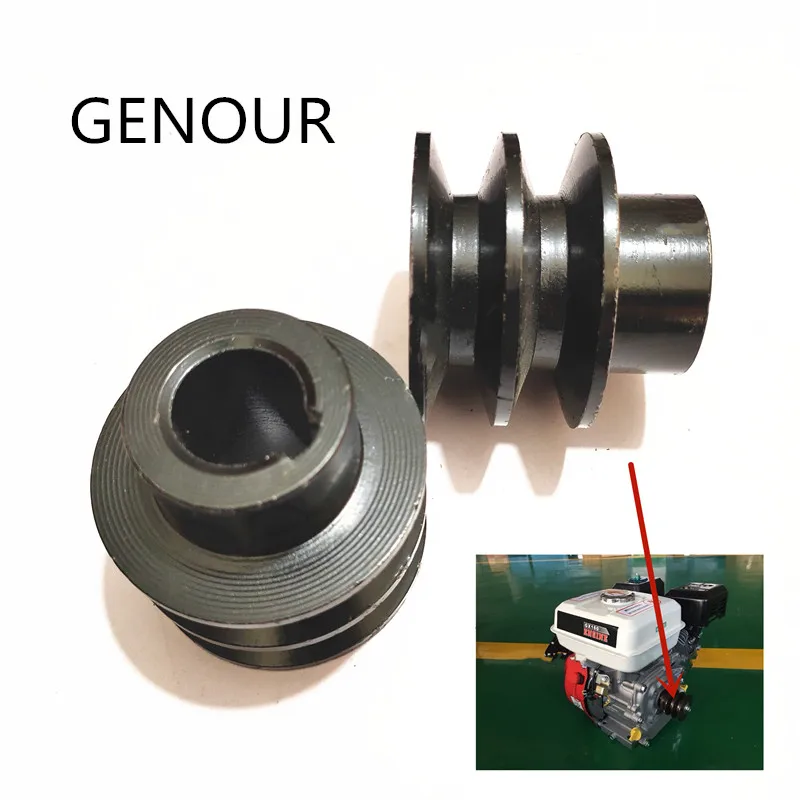

V Belt Pulley Bore Die Double Groove For gasoline engine pulley 168F 170F GX160 GX200 micro tillage machine ATV Go Kart Engines
