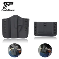 gunflower tactical outside kydex gun holster double magazine pouch holder with belt loop for glock 192332