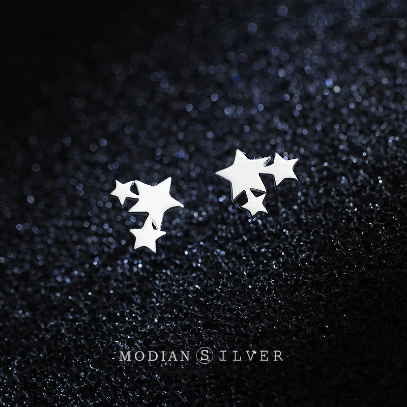 

Modian 2021 New Classic Cute Stars Charm Stud Earrings for Women 925 Sterling Silver Fashion Jewelry Pendientes Brincos