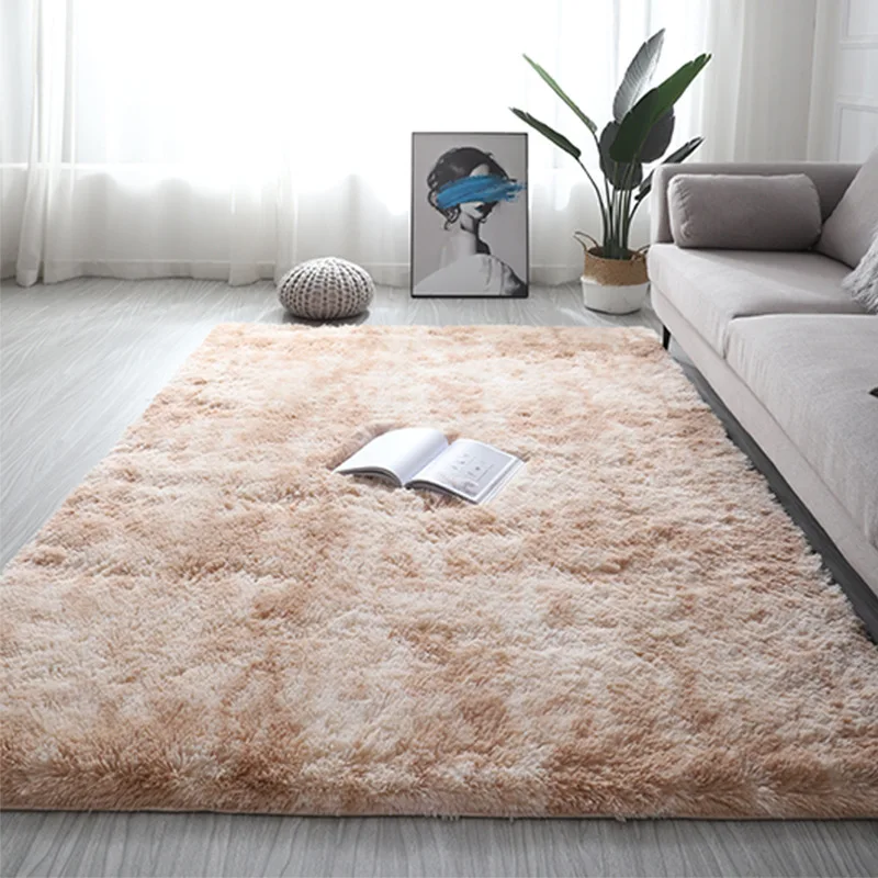 

Nordic ins rug Tie Dyeing Carpets For Living Room Sofa Coffee Table Plush Rug Children crawling mat Gradient carpet bedroom rug