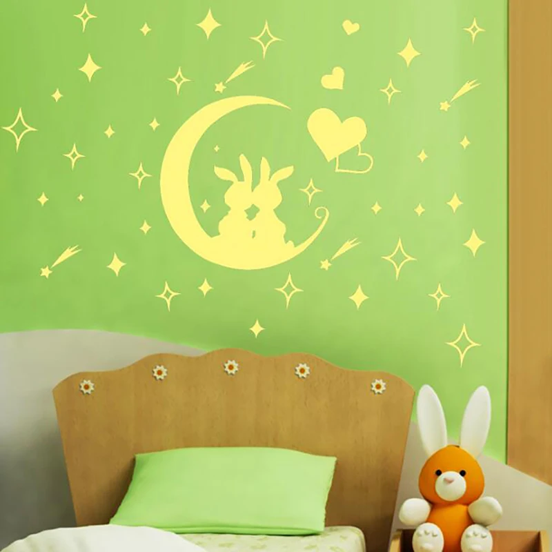Детская комната кролик звезды мультфильм наклейки на стену гостиная спальня