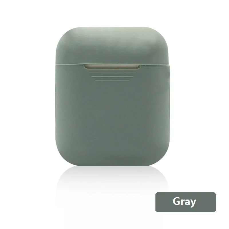 Gray ТПУ силиконовый Bluetooth беспроводной чехол для наушников Защитный чехол для Airpods кожа аксессуары для Apple Airpods зарядная коробка - Цвет: Gray