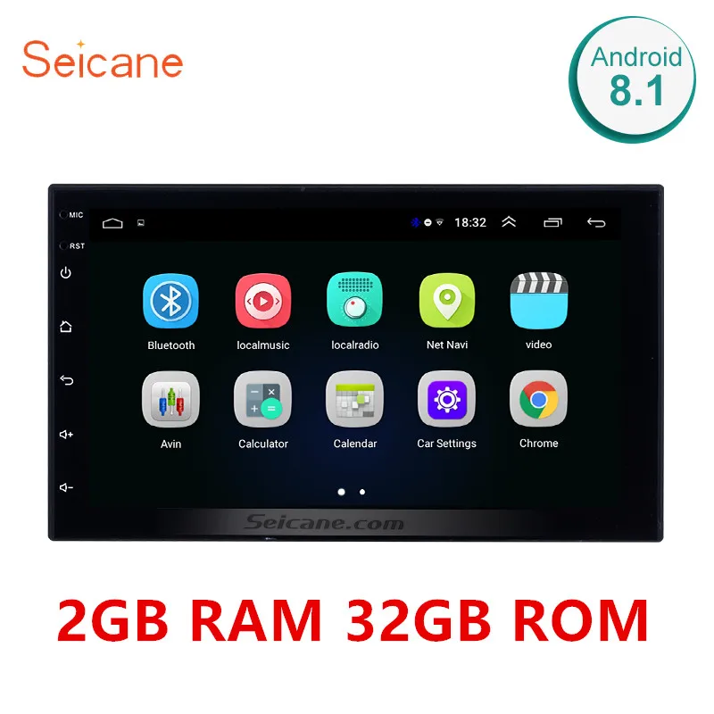 Seicane ОЗУ 2 ГБ+ ПЗУ 32 Гб Универсальный 2din Android 8,1 Автомагнитола плеер для Honda Toyota Nissan Kia RAV4 Suzuki VW hyundai