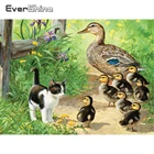 Алмазная вышивка Evershine 5D сделай сам, мультяшный набор, полноразмерная вышивка крестиком с котом, подарочный набор для творчества, Алмазная мозаика с изображениями животных