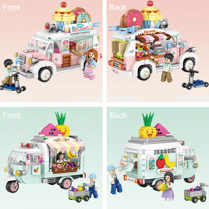 LOZ модель автомобиля в виде пончиков фруктов строительные блоки сборка сделай