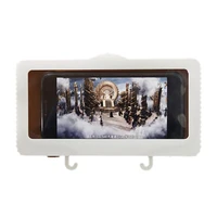 wall mounted shower phone protective touch screen phone shelf box case waterproof punch free bathroom cell phone mount