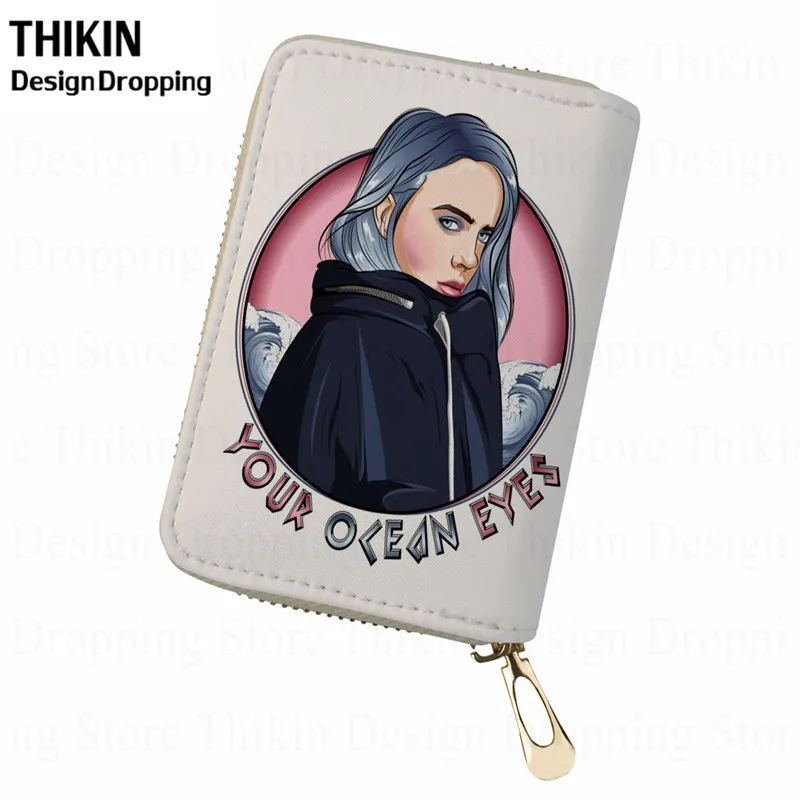 Тикин Горячая рэп певец Billie Eilish женский из искусственной кожи держатель для карт паук королева Водонепроницаемый Путешествия Паспорт Walet с молнией - Цвет: as picture