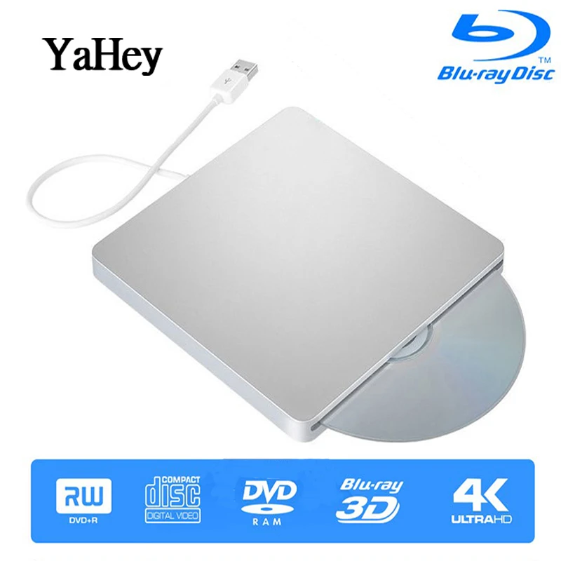 Bluray drive Bluray Burner Writer BD-RW USB 3,0 внешний DVD привод портативный Blu ray плеер CD/DVD RW оптический привод для ноутбуков hp - Цвет: Bluray drive