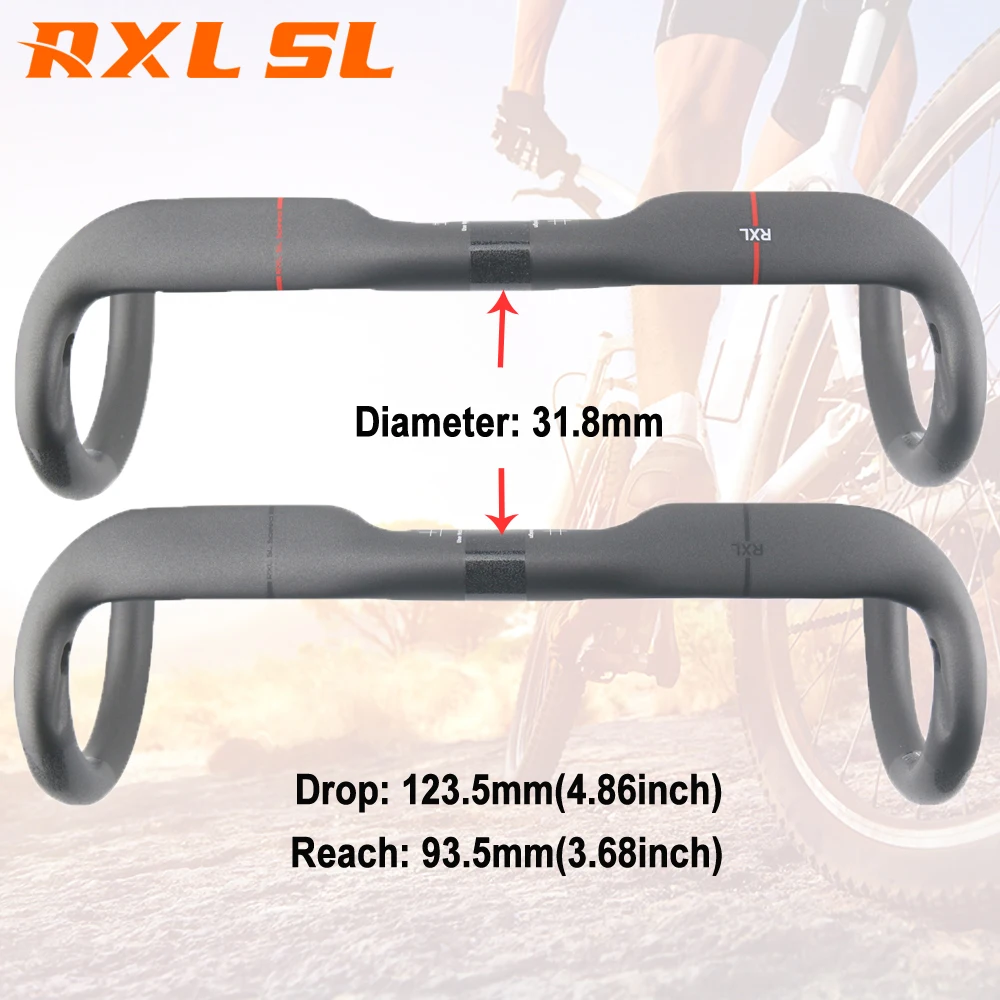 

RXL SL Carbon Fiber Bicycle Handlebar 31.8mm Road Bike Handlebars Bent Bar Internal Line UD Matte 400/420/440mm Cycling Bars