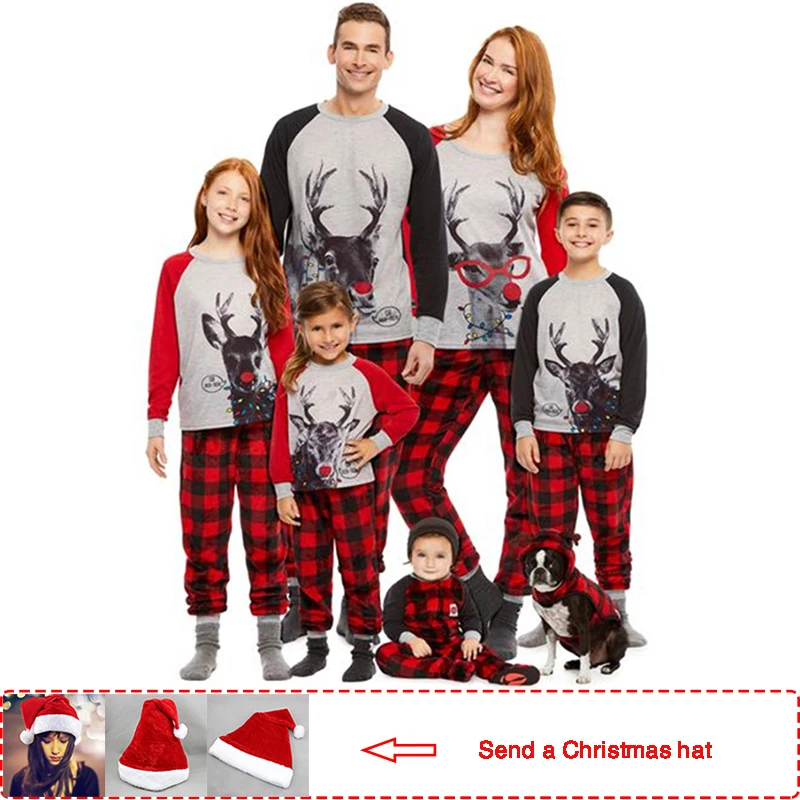 2019 новые Семейные рождественские пижамные комплекты Одинаковая одежда для семьи