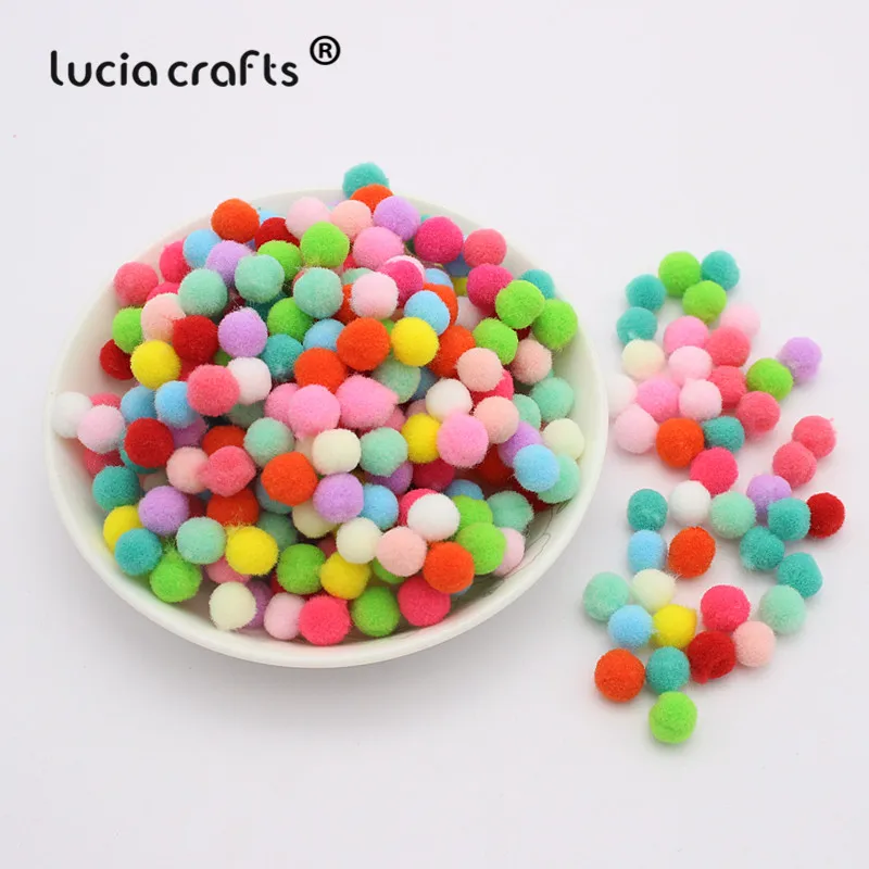Mixed 2 500pcs Lucia crafts 500-1000 шт./лот 8 мм смешанный Мягкий круглый образный шарик-помпон пушистый помпон для детей DIY Одежда ручной работы K0303 - Цвет: Mixed 2 500pcs