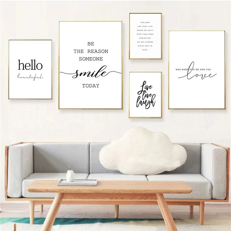 

Modern Life Quotes Art Posters Home Decor Canvas Painting Wall Art Letters Print Fresh Minimalist for Living Room Oil Paintings
