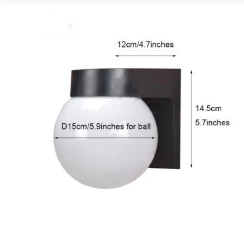 

Outdoor waterproof sunscreen LED ball wall lamp simple modern balcony aisle staircase outer wall creative spherical lampLB100711