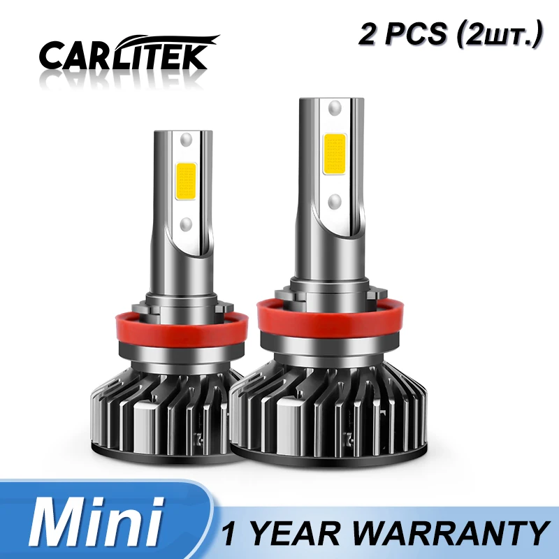 Светодиодные противотуманные фасветильник CARLitek 5000K Mini H7 Blub H4 H11 H8 6000K яркий белый