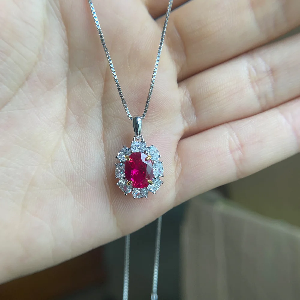 Набор свадебных украшений Ruby Lab Moissanite набор из колье/сережек/кольца