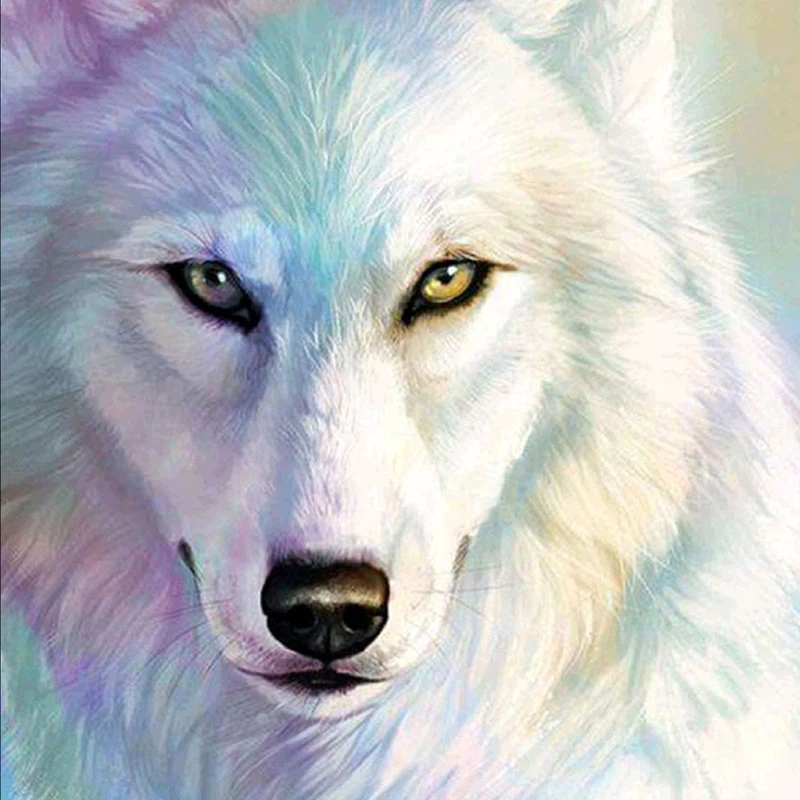 

Vesteen 30x40cm Full Square Drill 5D DIY White Wolf Animal Diamond Painting Embroidery Cross Stitch 5D Home Decor Gift