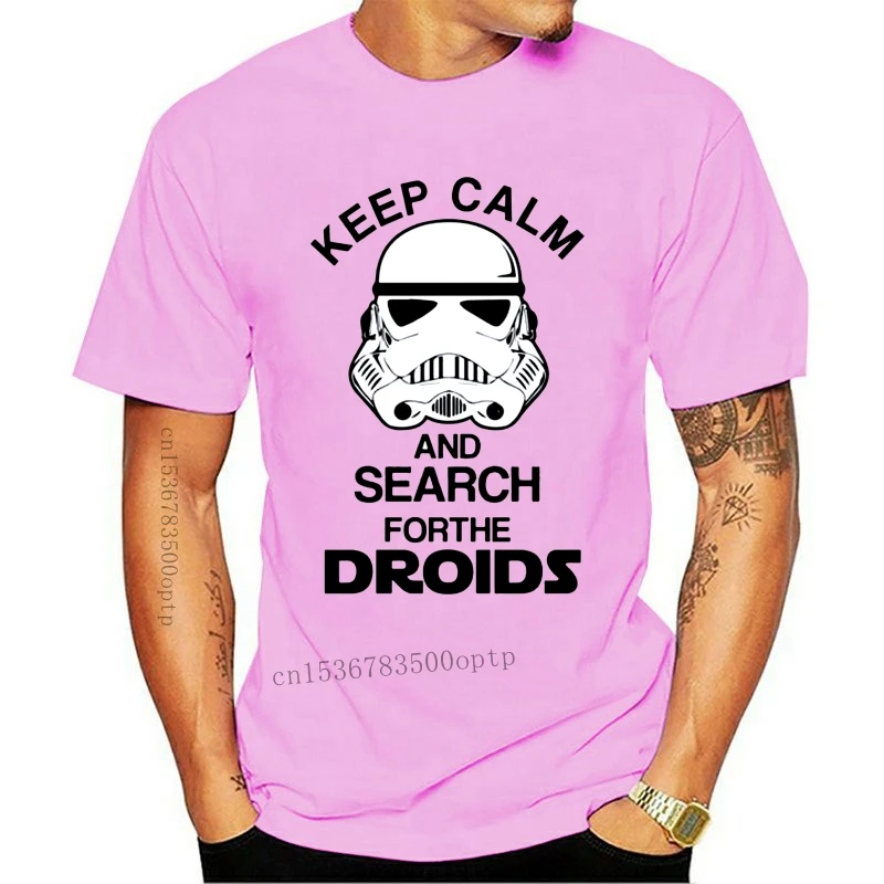 

2019 New Hot Sale Men T-shirt Keep Calm And Search For The Droids Trooper Star Funny T Shirt Tshirt Mens Women