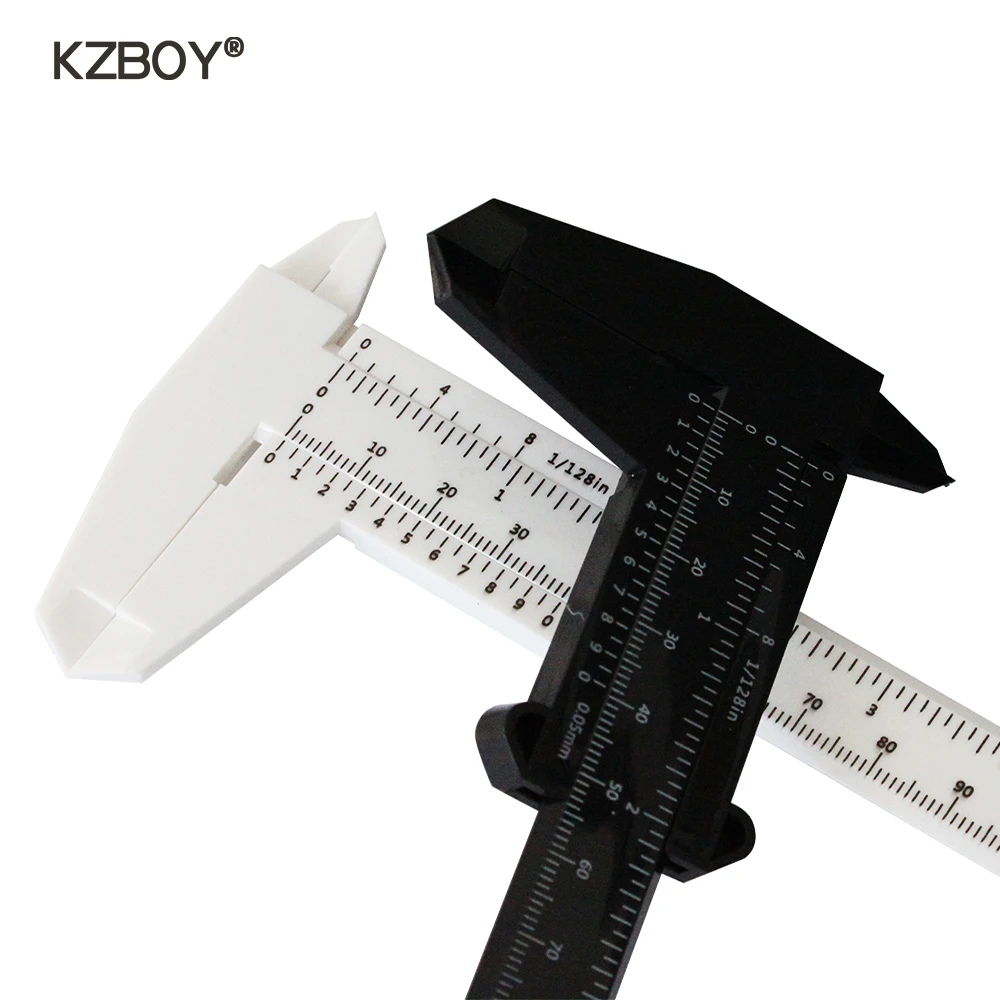 

KZBOY Plastic Microblading Caliper White Black Individually Packaged Measure Ruler for Microblading Supplies