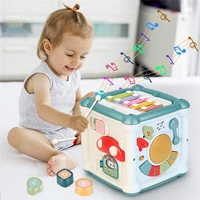 7 in 1 baby activity cube toy multifunctional activity learning 0 12 months game learning box music machine early educational