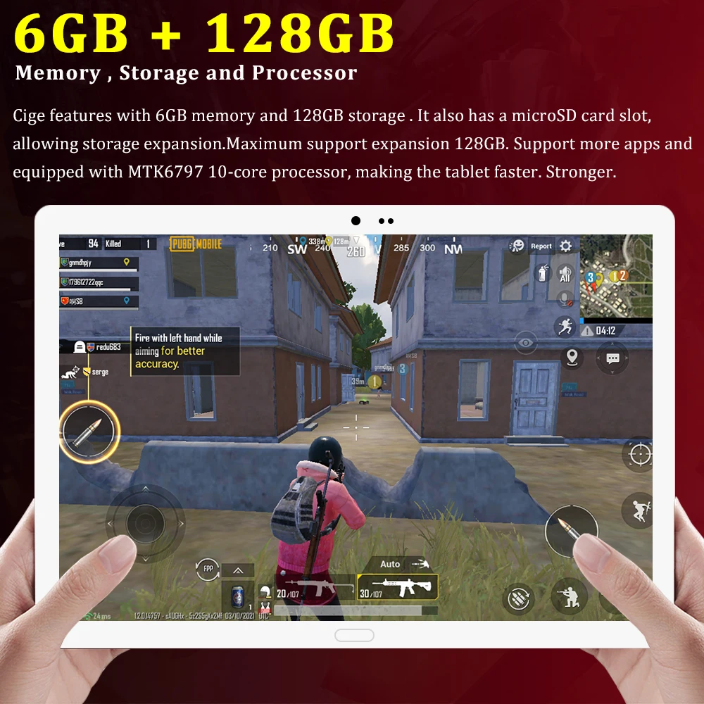 2021 Newest Original 10.5 Inch  Tablet PC 6GB RAM 128GB ROM Android 8.0 Tablets Deca 10 Core GPS 5G WiFi 4G Lte Phone Call