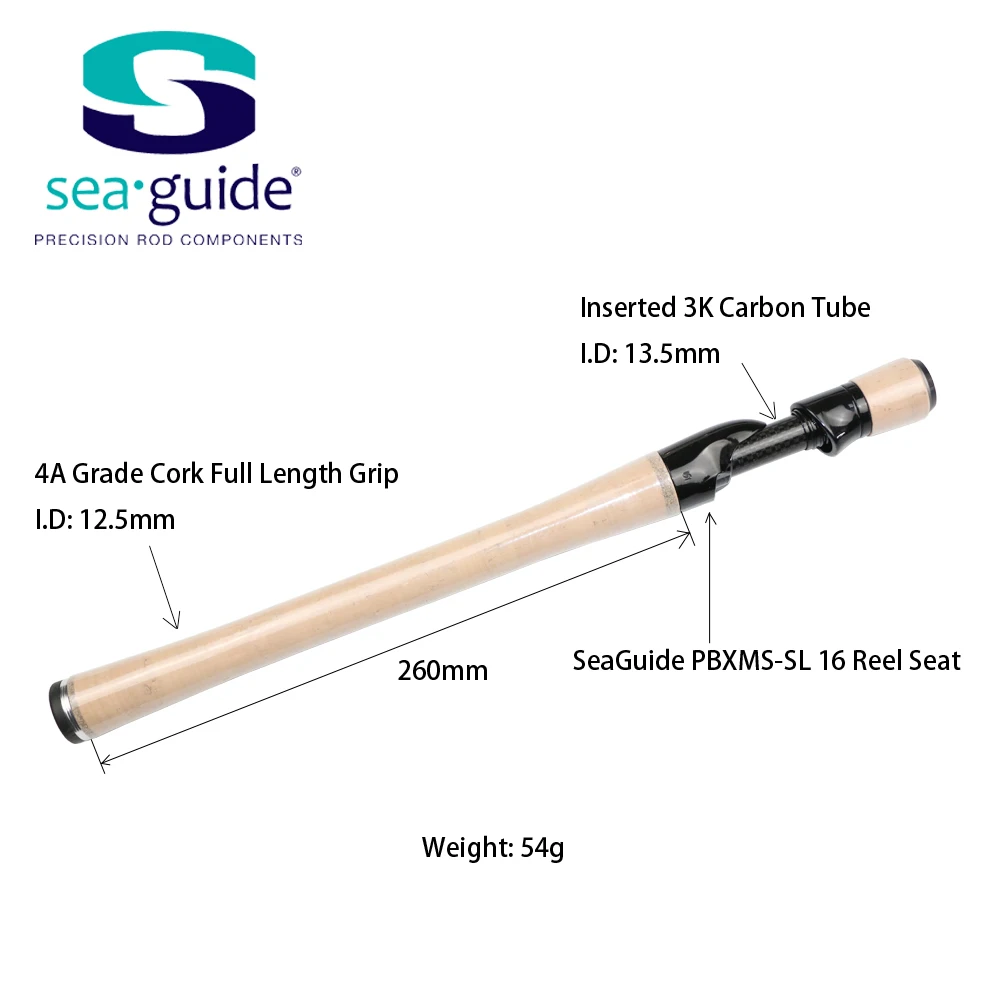 SeaGuide 1Set Spinning Casting Reel Seat 4A Cork Full Length Handle Kit Lure Rod DIY Fishing Component Pole Accessory Repair | Спорт и