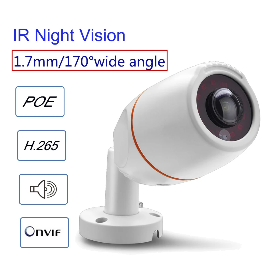 Металлическая HD камера FishEye 5 МП 4 3 Мп IP IP66 водонепроницаемая XM550AI + SC335E 2592*1944 1 7 мм IRC