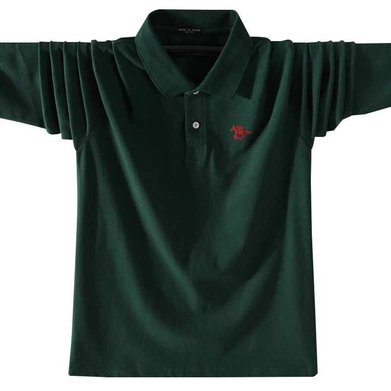 

High Quality 100% Cotton Autumn Men's Embroidery Small-Horse long-Sleeved Polos Shirt Casual Fashion Men's Sportswear US SIZE