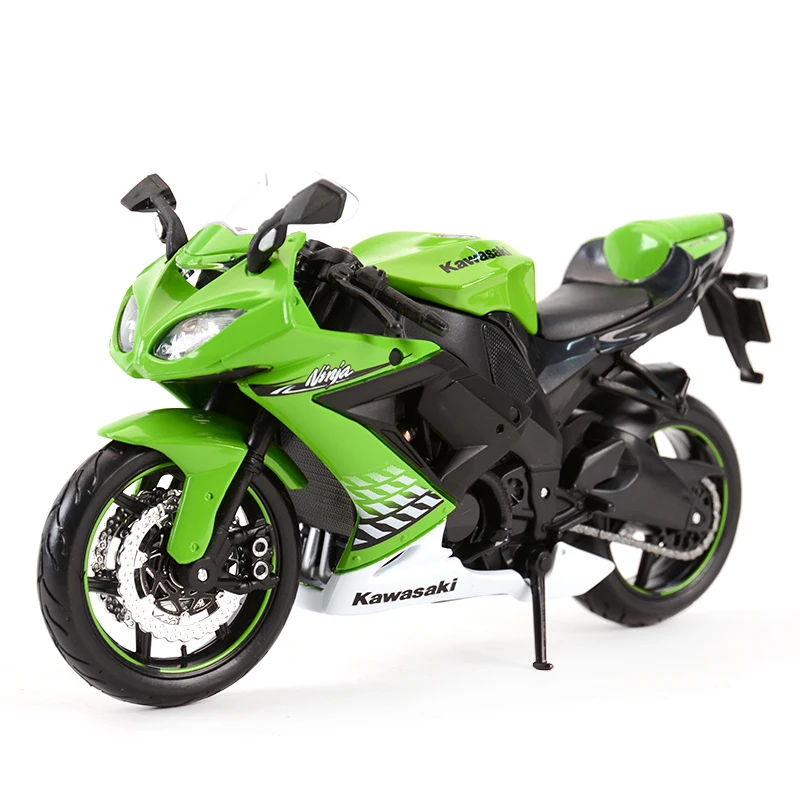 Зеленый Maisto 1:12 Kawasaki Ninja ZX-10R черный литой Сплав модель мотоцикла Игрушка - Цвет: Зеленый