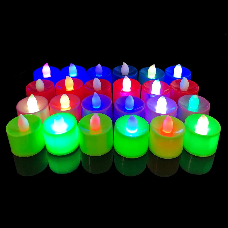 

Светодиодная свеча, разноцветная лампа на батарейках, беспламенный чайный светильник для свадьбы, дня рождения, Дня Святого Валентина, укра...