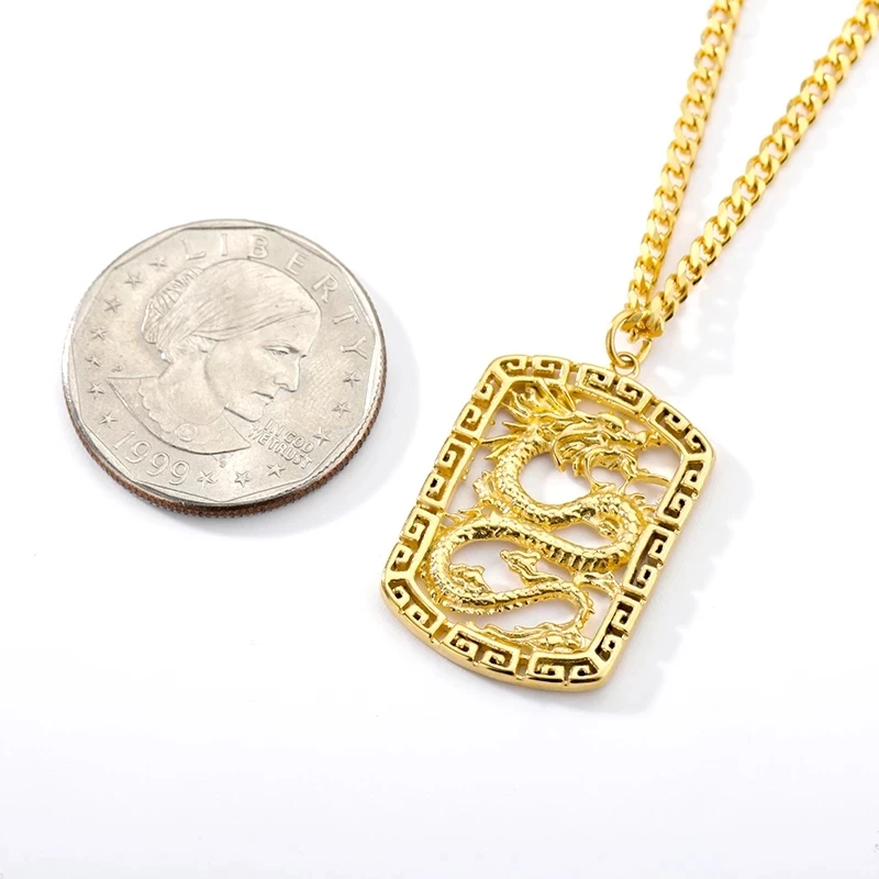 Ожерелье с подвеской в виде дракона для женщин чокер из нержавеющей стали