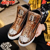 fashion mens sneakers 2021 high top snake pattern mens shoes casual men sneakers platform safety shoes big size luxury shoe b40