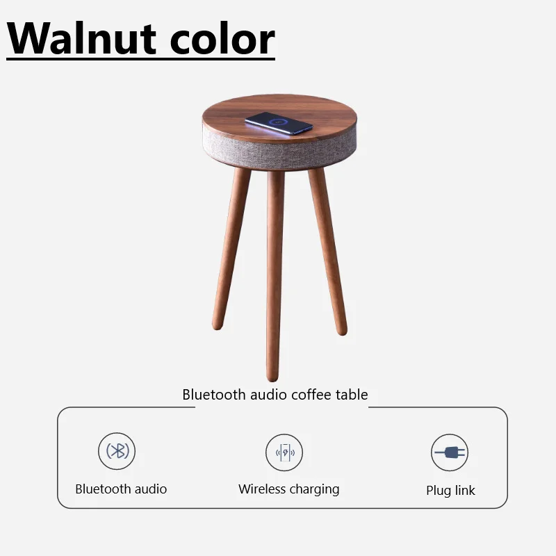 Universal Bluetooth Smart Speaker Home Living Room Inductive Charging Outdoor Voice Sound Control 3D Surround Wooden Tea Table | Мебель